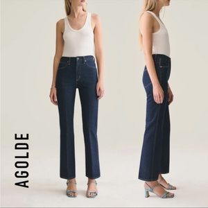 AGOLDE 70s High Rise Boot with Triple Needle in Genesis Size 28 NWT